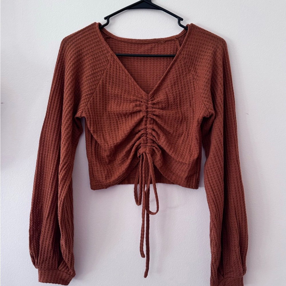 Trendy Rust Long Sleeve Top